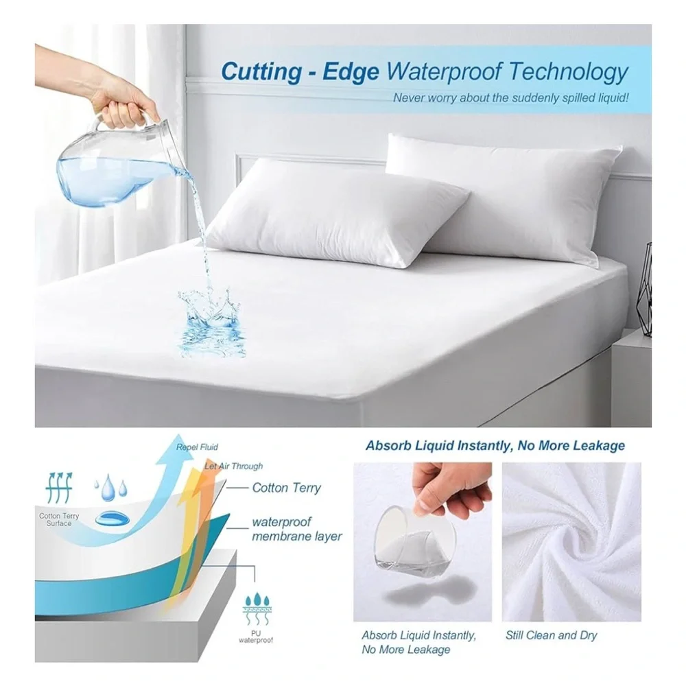 TWIN SIZE~Premium Mattress Protector - White